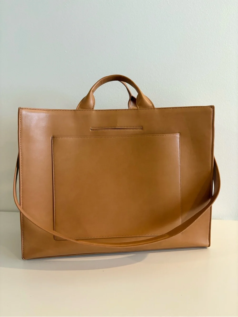 Dagne Dover || Large Daily Tote in Pinto Work Laptop Bag Tan Beige
